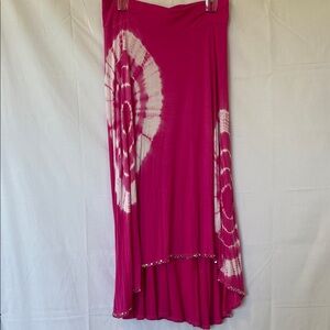 Beach Riot Fuchsia Tie-Dye High Low Skirt